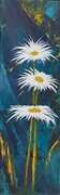 Long White Daisies -More Gold 4x12"